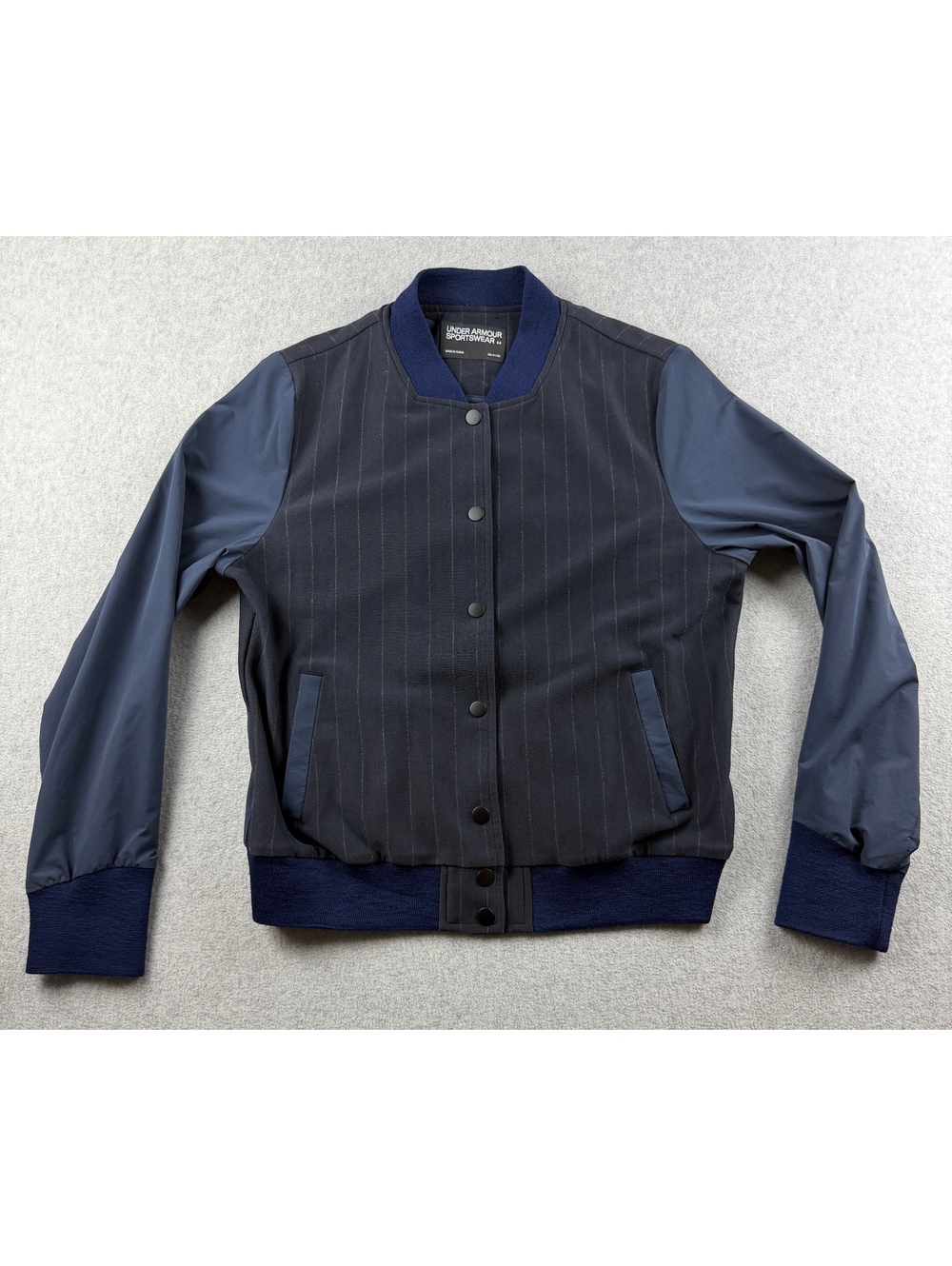 Under Armour UAS Sportswear Bomber Jacket S Pinstripe Varsity